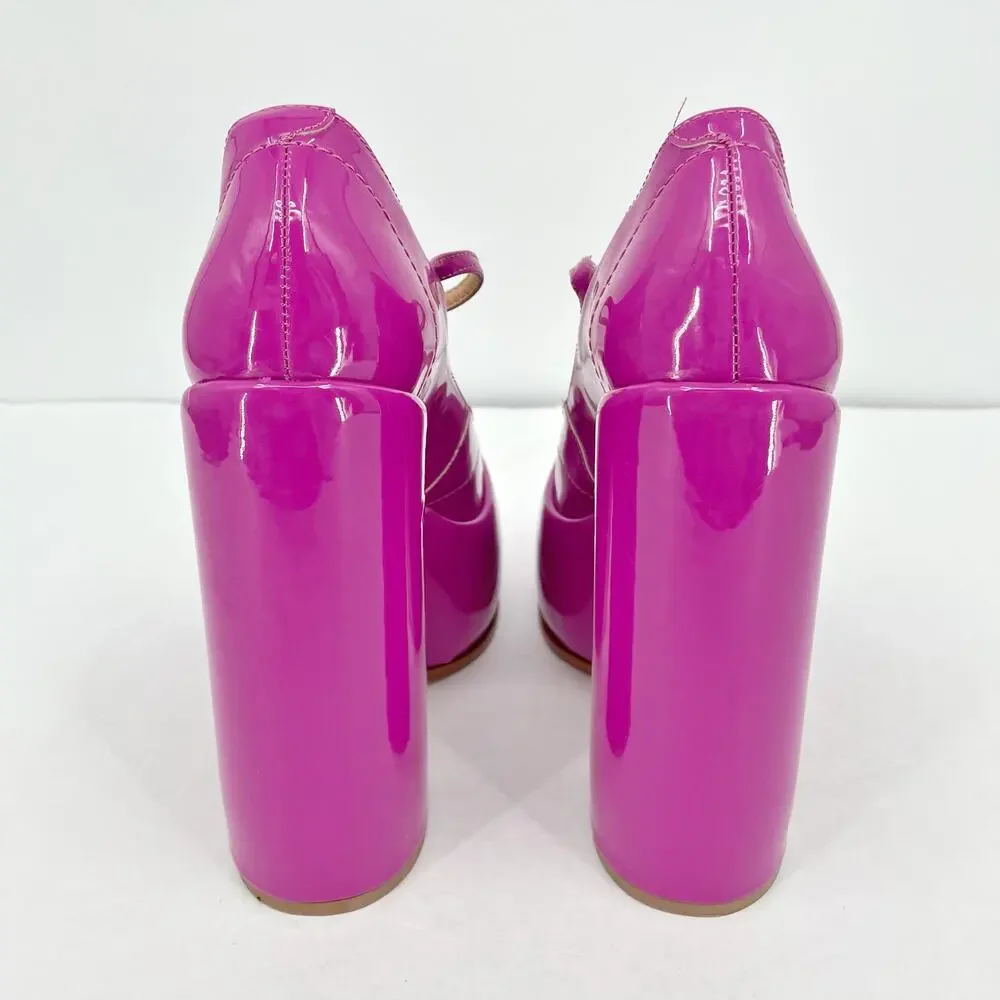 Schutz Womens Zayne Platform Mary Janes US 7 EU 37 Pink Patent Leather NIB - Picture 7 of 10